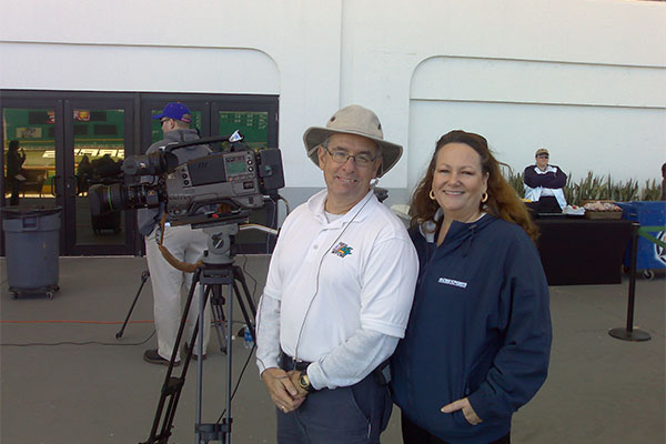 Deborah and a CBS Camera Man